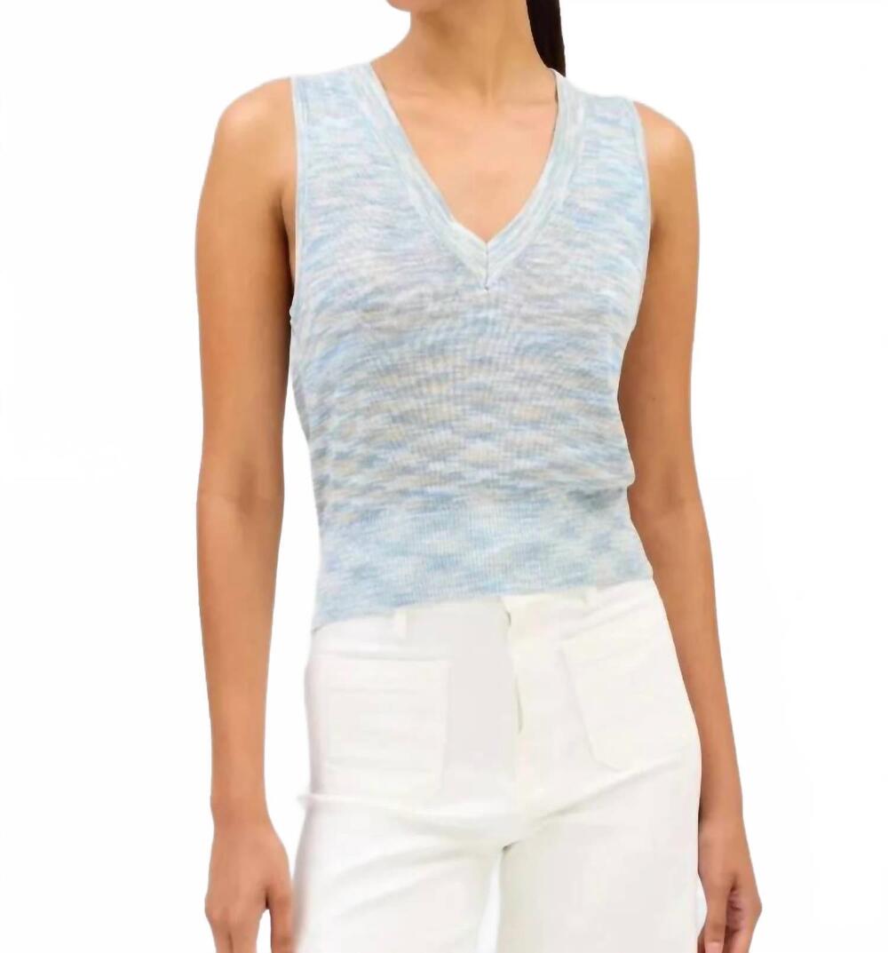 NEW ALLISON esme knit tank in blue multi